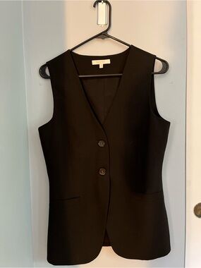 WAVF Black Sleeveless Button James Vest